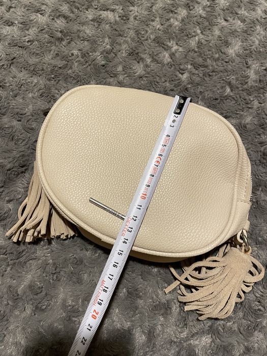 Mala tira colo pequena cor beije - Mango