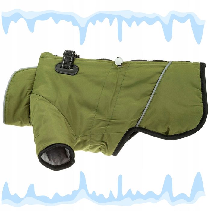 Zimowa Kurteczka Dla Psa, Ocieplana, M, Khaki