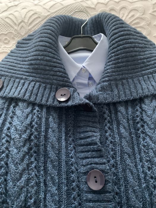 Светер-кардиган шерсть жіночий подовжений на ґудзиках, s-m