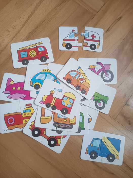 Puzzle pojazdy 2 elementy