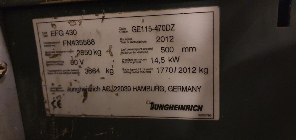 Empilhador Eletrico Jungenrich 3 T