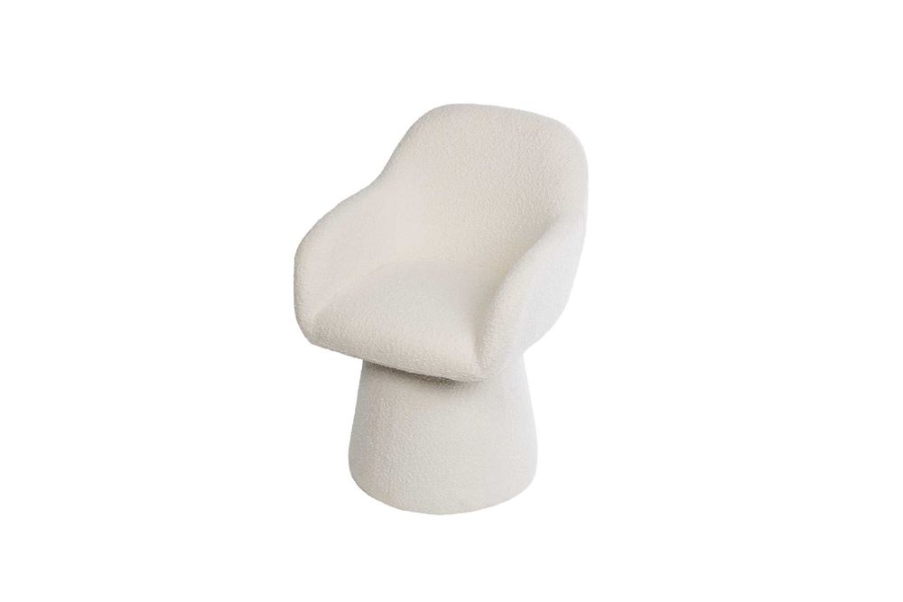 Obrotowe krzesło do jadalni z podłokietnikami tapicerowane Erica