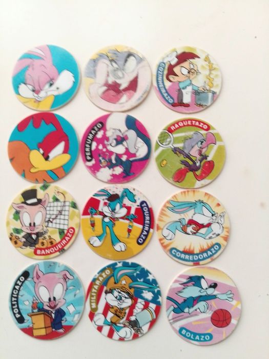 Mega,World,Magic e Tinny Toons Tazos vários antigos.