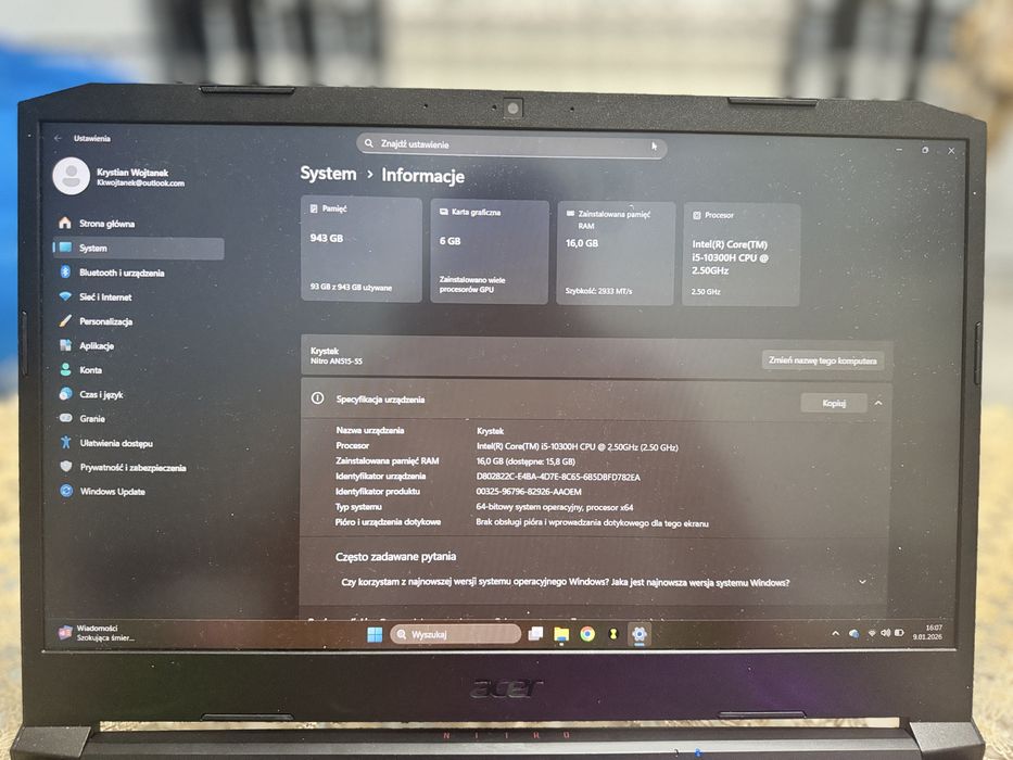 Acer nitro 5 i5 rtx3060