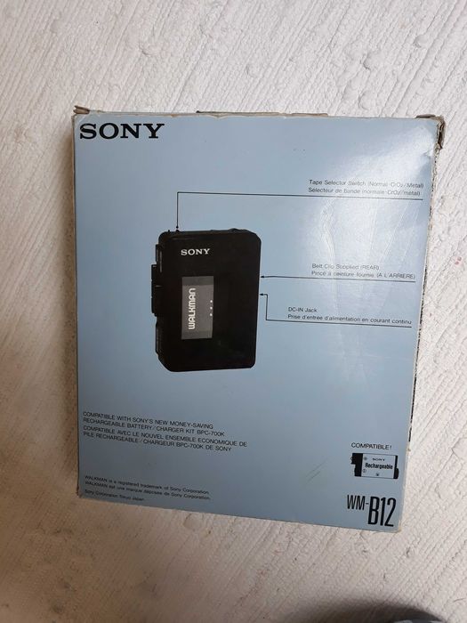 Sony Walkman WM-B12, de 1989 - completo na caixa original