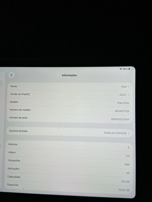 Ipad A16 128g Wifi