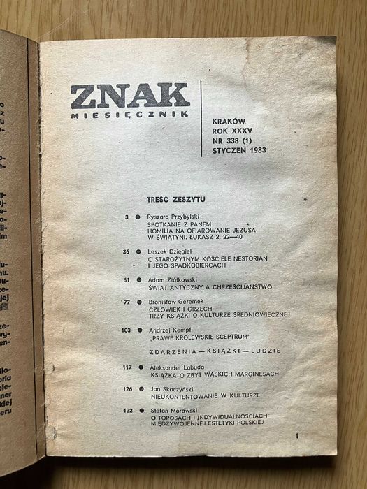 Znak Miesięcznik nr 338 styczeń 1983
