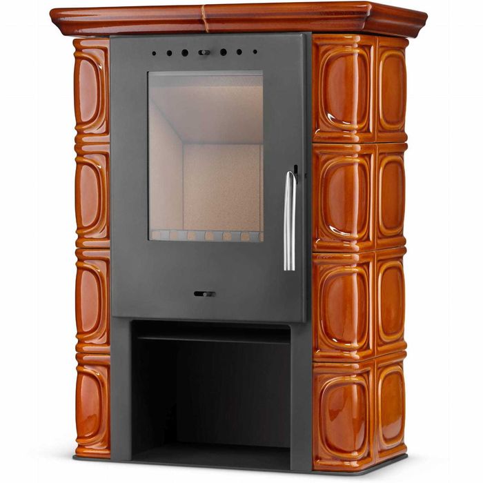 Piec kominek kaflowy koza ELDUR wkład kominkowy miodowy ECODESIGN 11kW