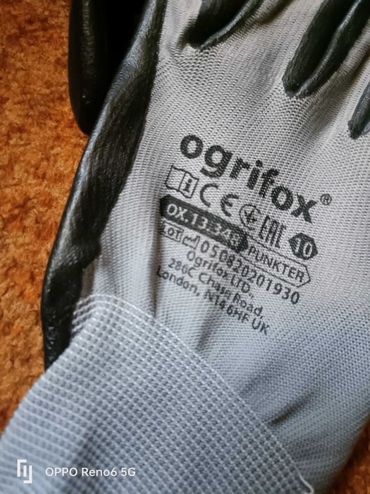 rękawice ogrifox eac gumowe nakrapiane latex r10  100par