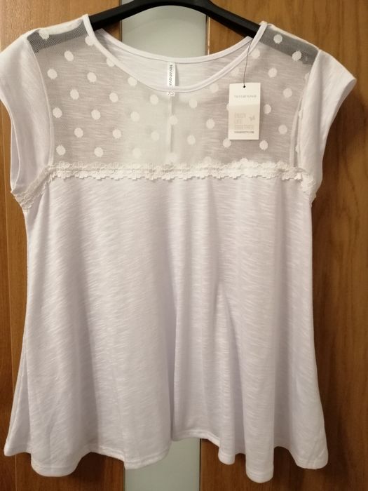 Biała tunika bluzka oversize
