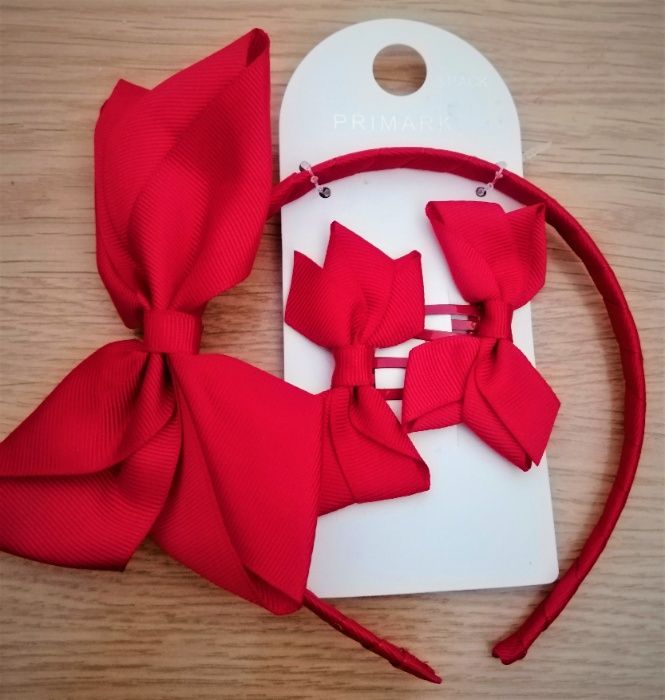 Conjunto de 3 Peças Acessório de Cabelo Vermelho (Novo)