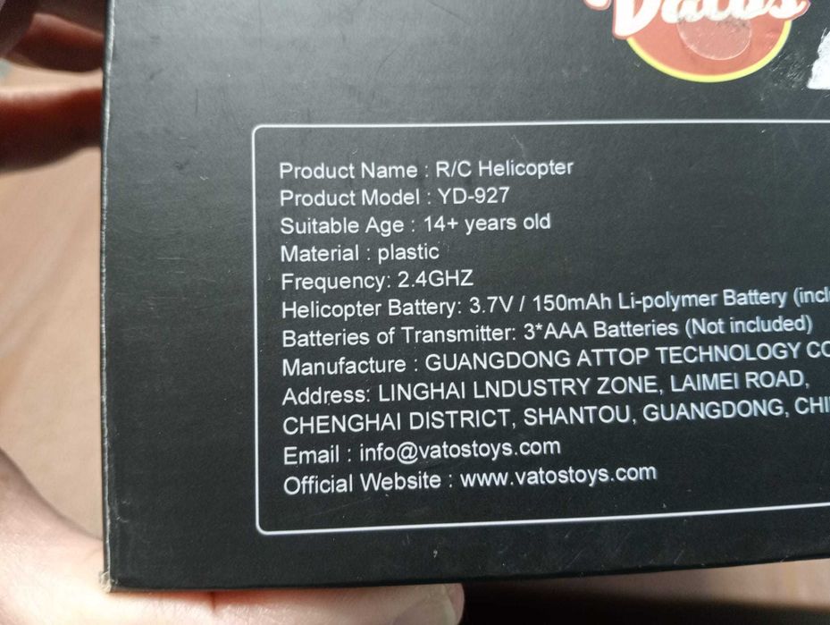 Título: Helicóptero R/C VATOS YD-927 (2.4GHz)–NOVO na Caixa+Suplentes