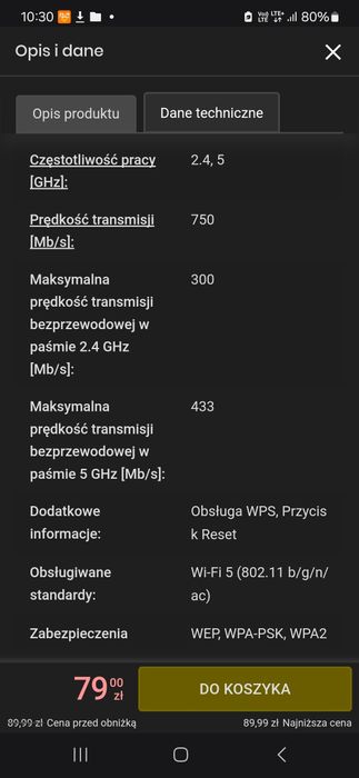 Wzmacniacz sieci TP-LINK RE200 2.4 / 5 GHz, Wi-Fi