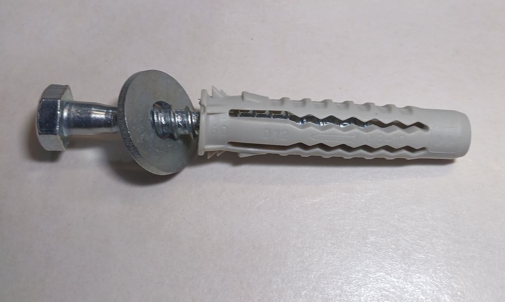 Parafusos Tirefond Ferro Zincado 8x70MM + Anilha + Bucha Nylon 12mm