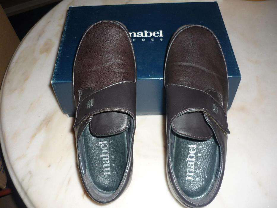 Sapatos ortopédicos castanhos em pele da Mabel nº38