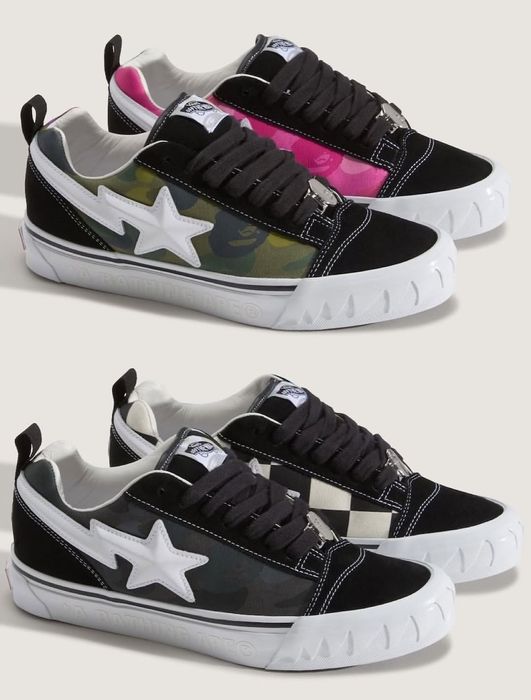 Кросівки BAPE x Vans Knu Skool/ кроссовки бейп х ванс кну скул