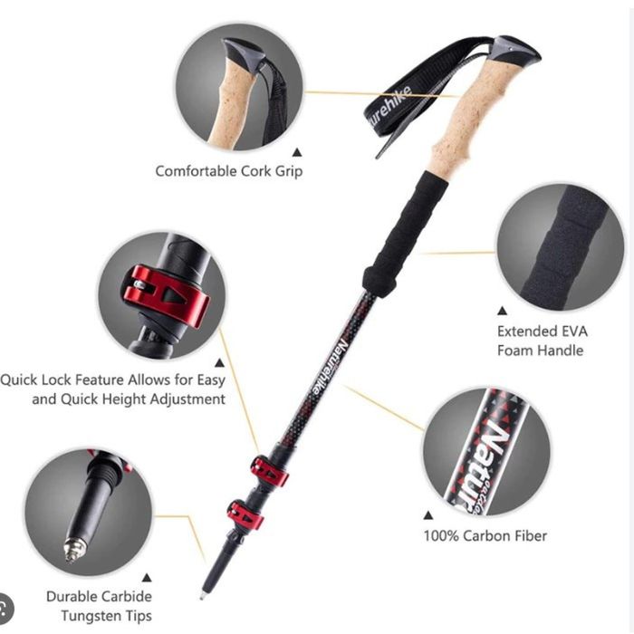 Трекінгові карбонові палиці Naturehike