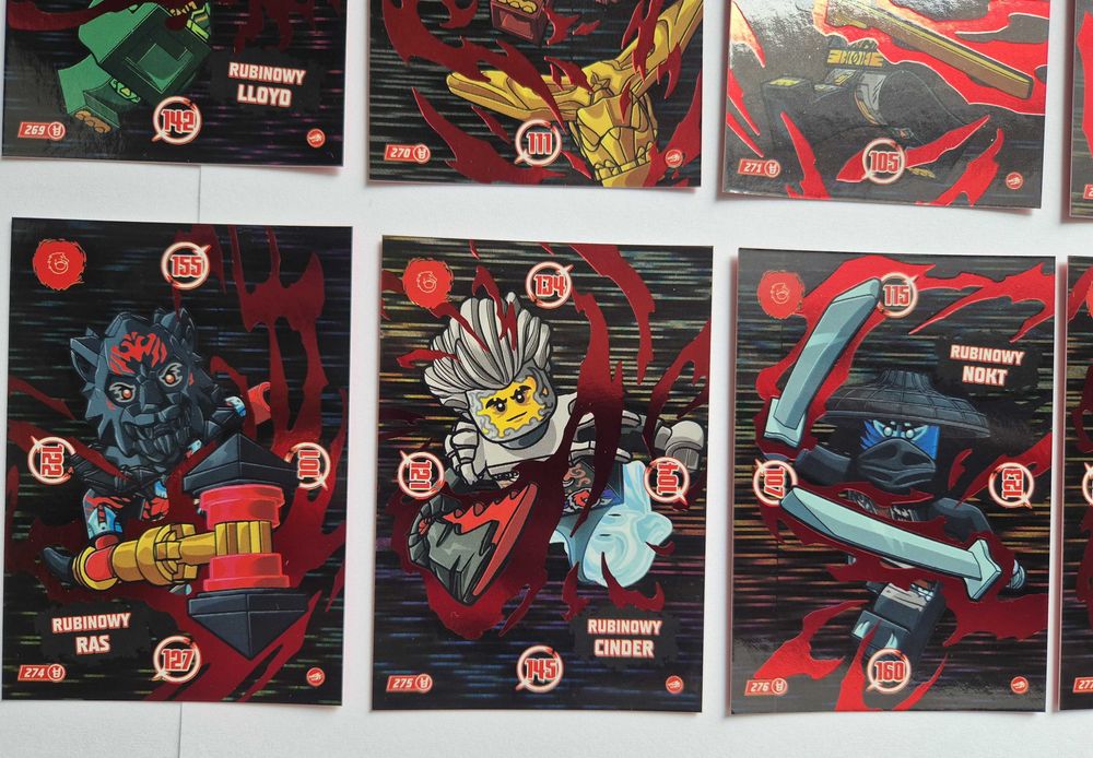 Komplet kart rubinowych lego ninjago TCG 10