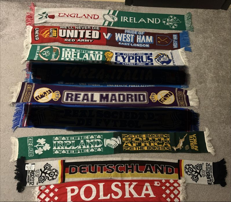 Duża kolekcja szalików piłkarskich 41 sztuk