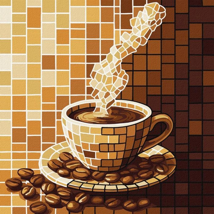 Malowanie po numerach - Witraż. Kawa 30x30cm Ideyka ,300x15 mm