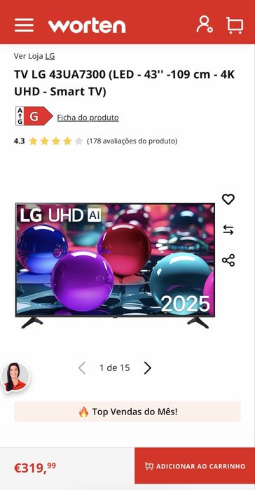 LG 4K UHD 2025 de 43”