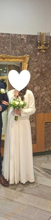 suknia ślubna ciążowa + sweterek