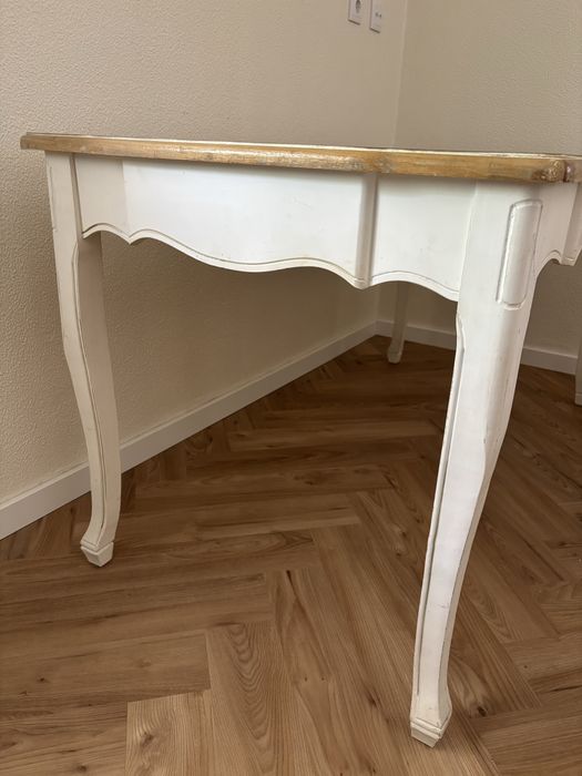 Mesa de Madeira Estilo Provençal  Branca – aprox 160 x 80 cm