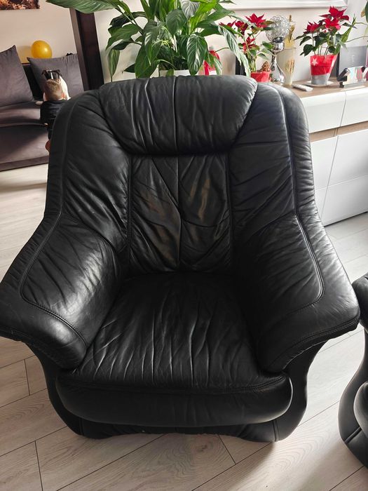 Idealny Zestaw mebli 2+1+1 skóra naturalna