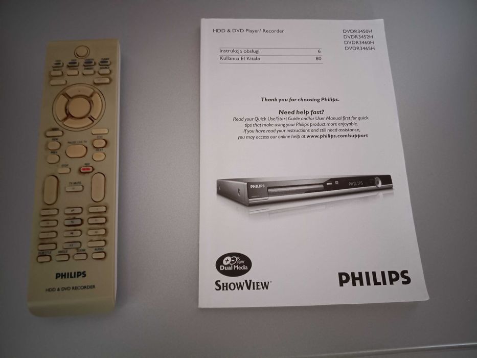 Nagrywarka Philips DVDR 3450H z pilotem