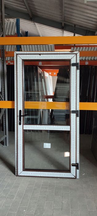 DRZWI Kacprzak 100x210 Drzwi ZEWNĘTRZNE PCV Sklepowe Orzech Lider OLX
