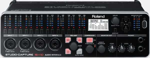 Interface Audio Roland Studio Capture 16 entradas x 10 saidas