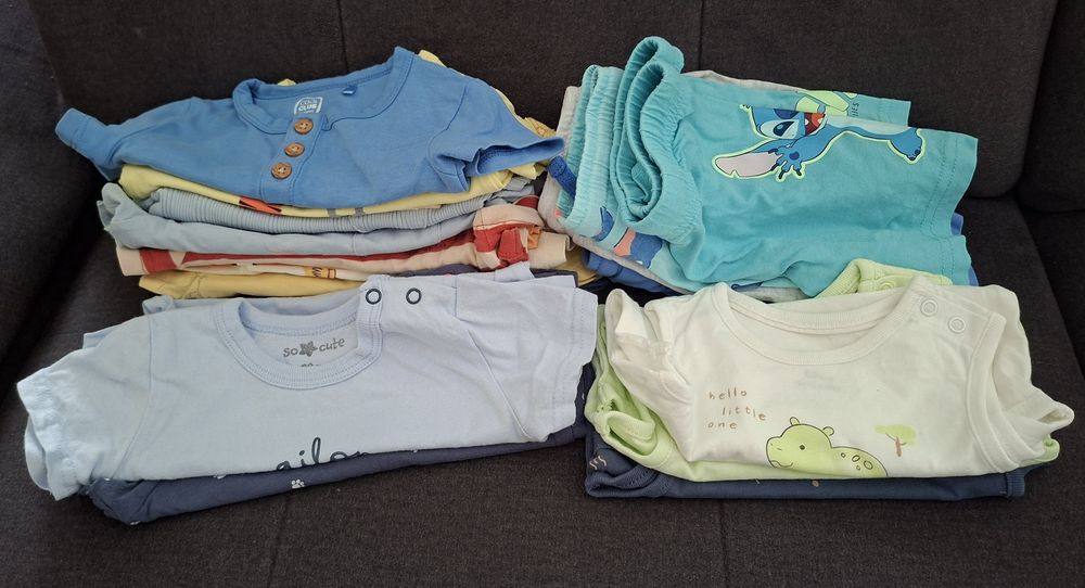 Ubranka niemowlęce letnie dla chłopczyka r.80.