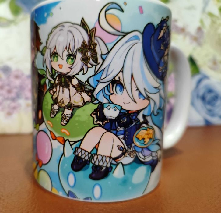 Чашка  genshin impact аніме Фурина Нахіда Венти Райден Чжун Ли