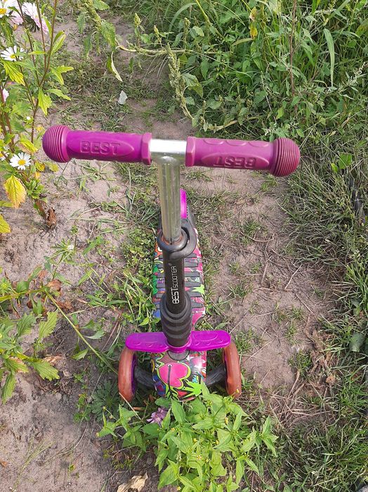 Самокат Scooter Божа корівка фіолетовий