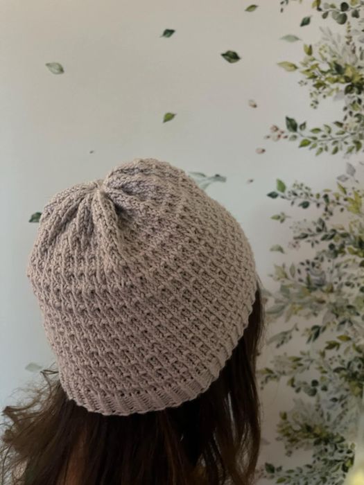 Ręcznie robiona czapka wełna kaszmir jedwab