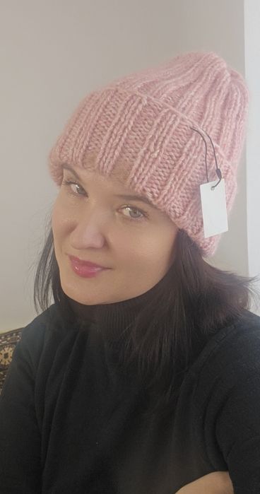 Ciepła czapka moher +jedwab  55-57