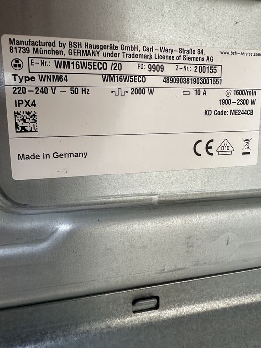 Пральна машина Siemens iQ700