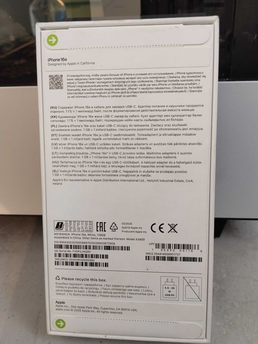 IPhone 16 E 128 GB Novo