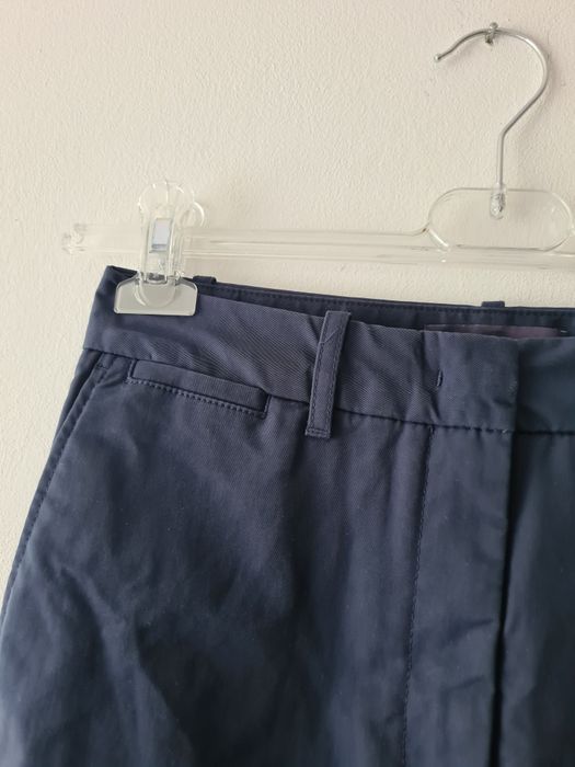 Spodnie chinosy eleganckie granatowe S/M