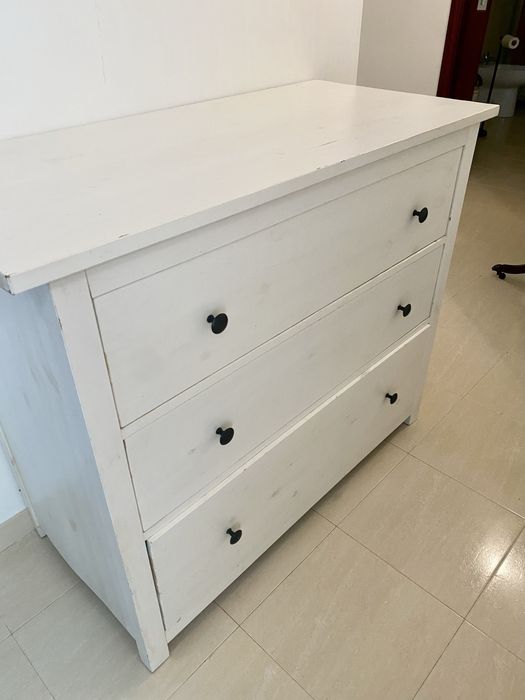 comoda c/3 gavetas, velatura branca 108x96 cm