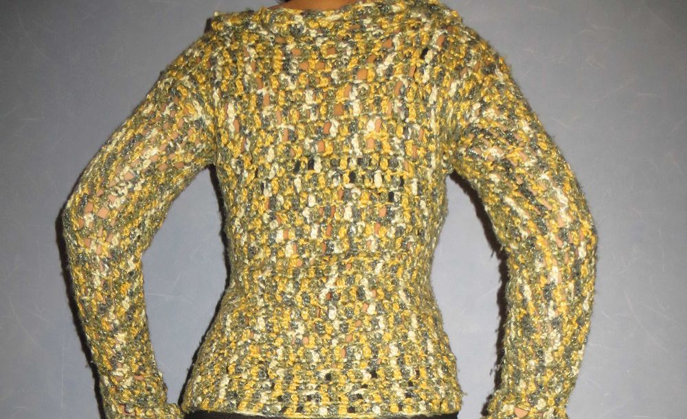 Тепла кофта ажурна крупної в'язки hand made