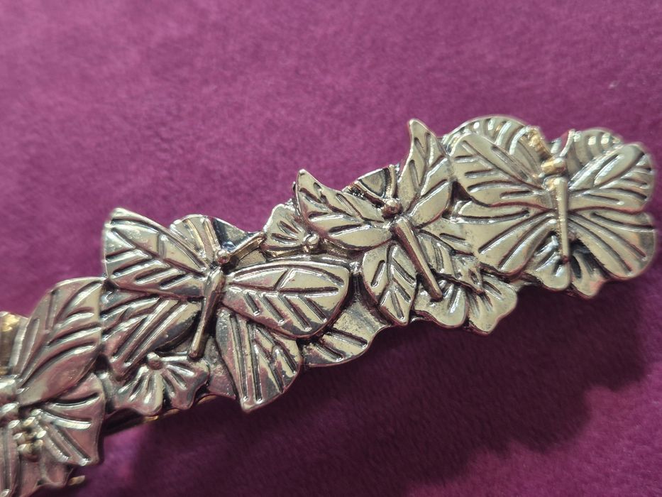 Srebra metalowa klamra do włosów,8 cm