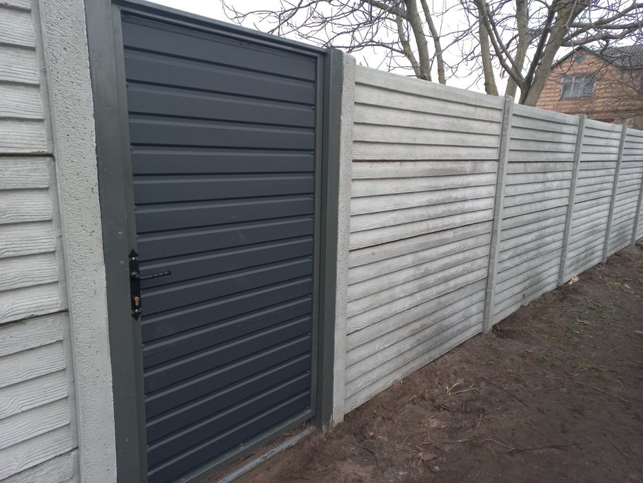 Бетонний паркан, еврозабор, бетонный забор , європаркан.