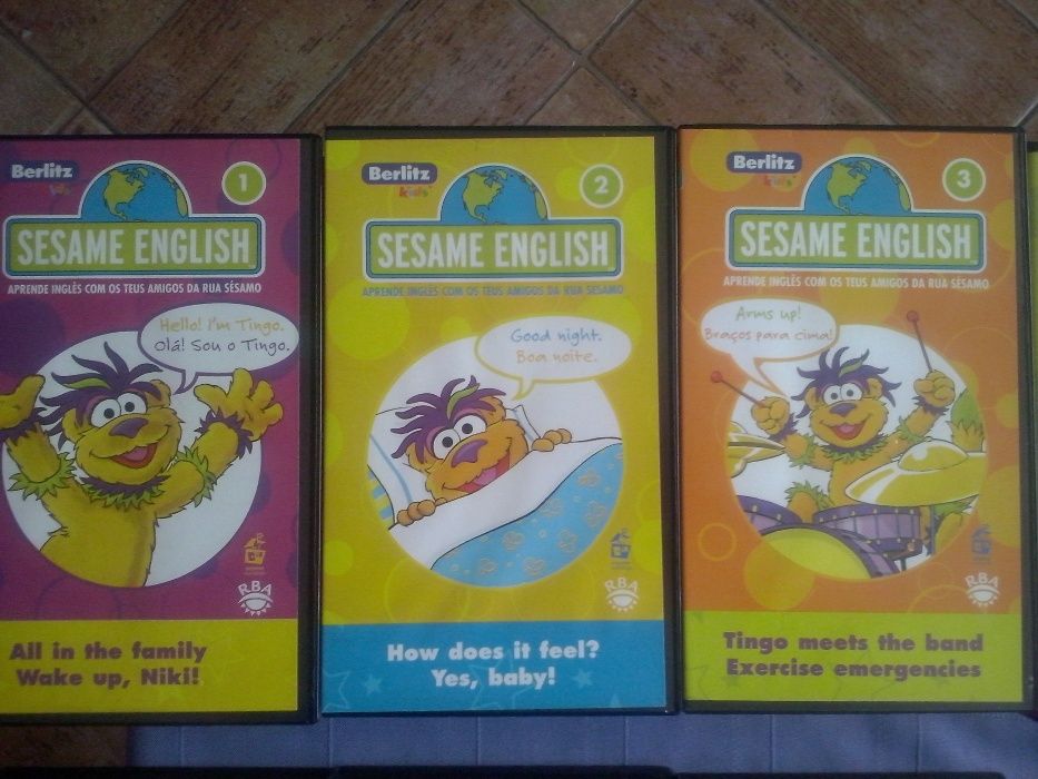 colecção, video cassete vhs sesame english