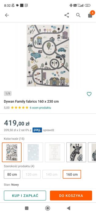 Dywan 160/230 krótki włos