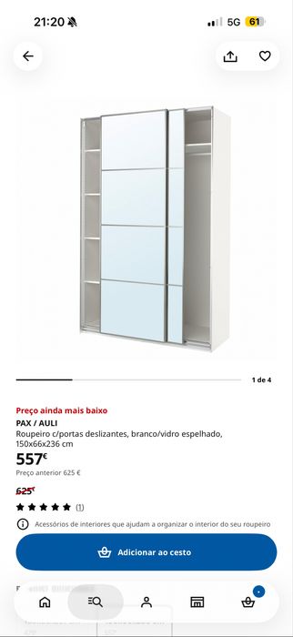 Roupeiro todo em espelho