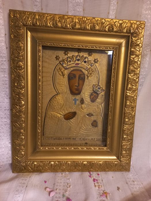 Matka Boska Częstochowska – obraz PRL, oryginał, lata 70/80