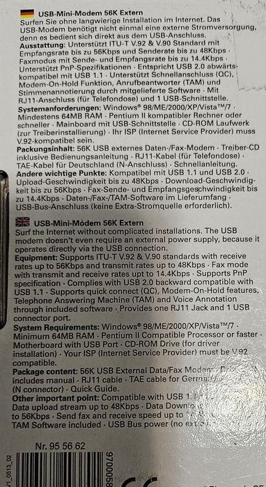 Mini Modem USB Conrad