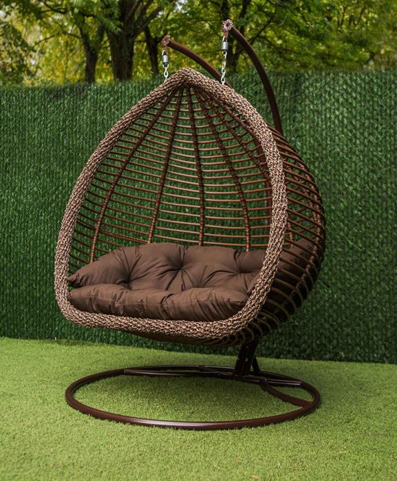 Садовая Качеля KRESLOROTANG. Фабрика. Подвесное кресло из ротанга Дабл