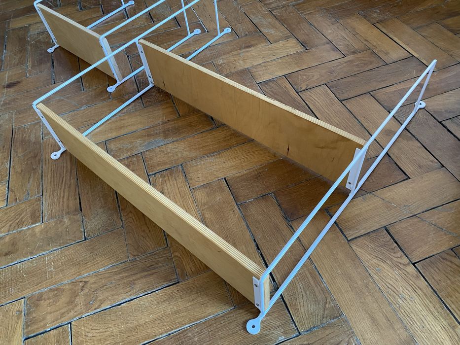 Półki String metalowo drewniane regały półka
